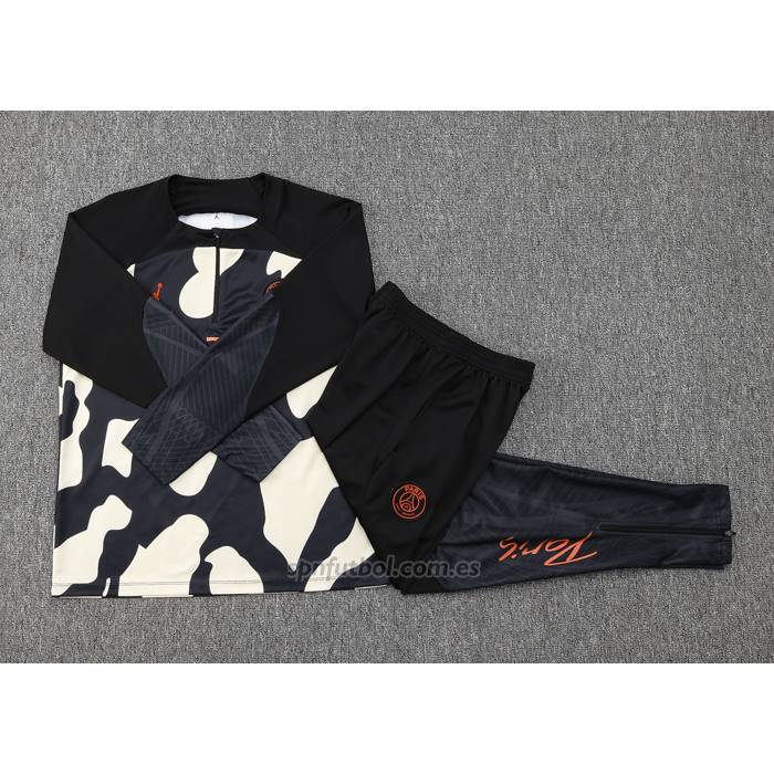 Chandal de Sudadera del Paris Saint-Germain Nino 2023-2024 Amarillo y Negro